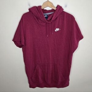 Nike | Red Short Sleeve Hoodie Sweatshirt Unisex Size Small